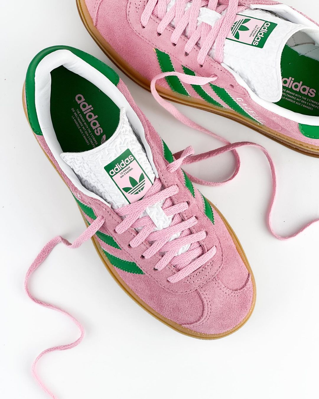 Gazelle suede pink / green