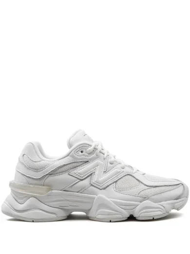 9060 leather sneakers “White” side view